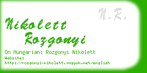 nikolett rozgonyi business card